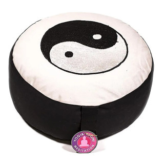 Coussin méditation Yin et yang noir et ivoire | Pieralune