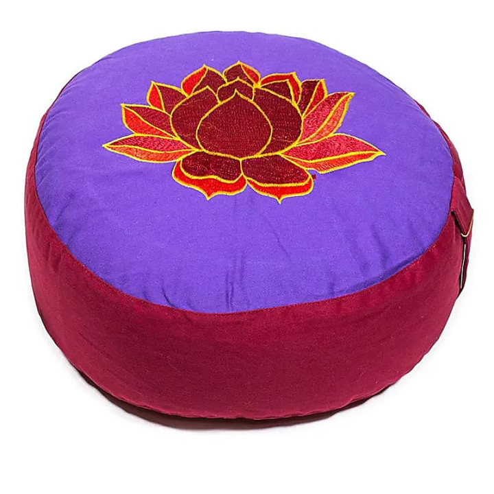 Coussin méditation Lotus violet et rouge | Pieralune
