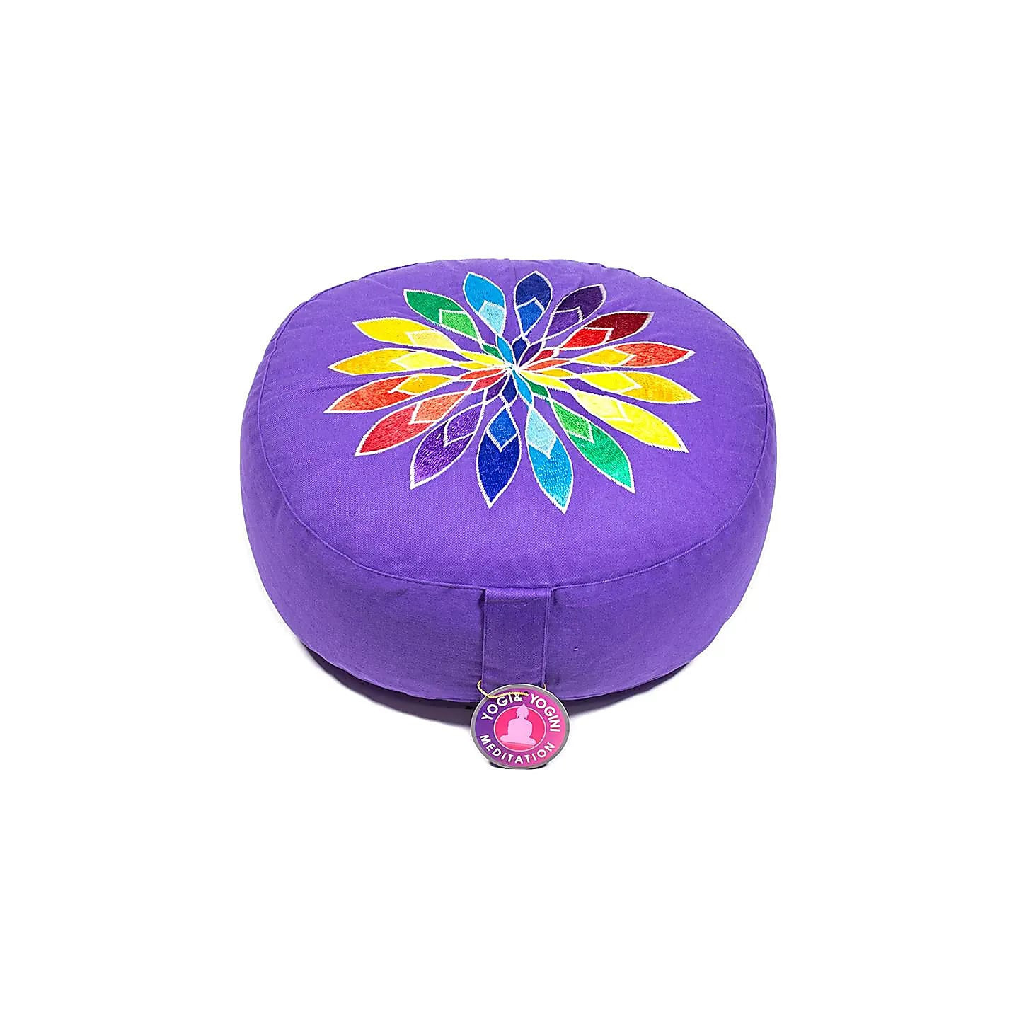 Coussin méditation violet fleur multicolore | Pieralune