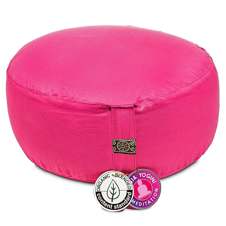 Coussin de méditation rose coton BIO (OCS) | Pieralune