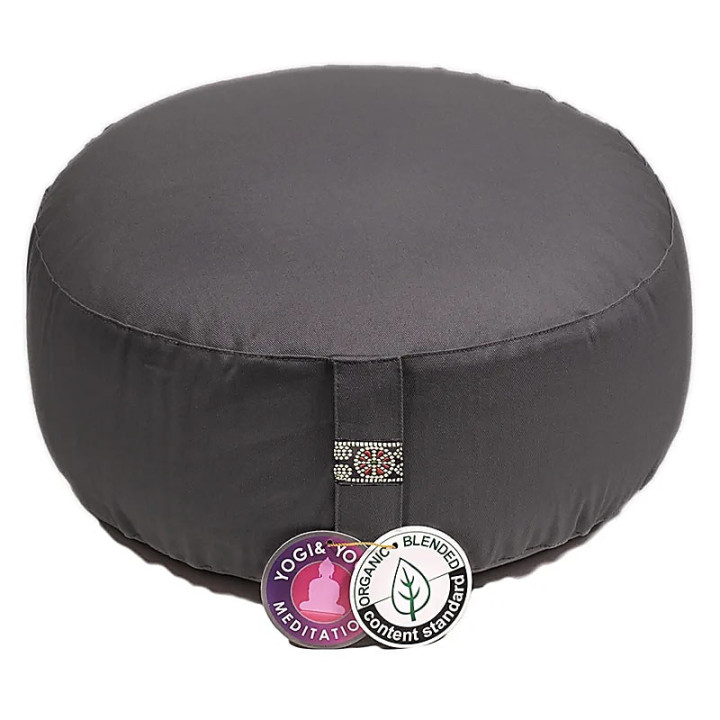 Coussin de méditation Anthracite coton BIO (OCS) | Pieralune