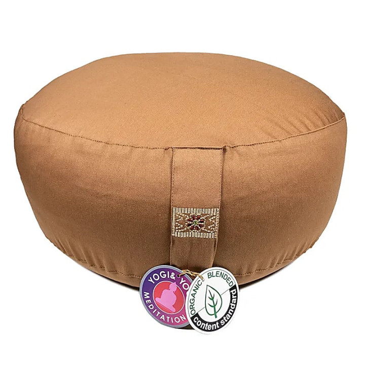 Coussin de méditation Marron coton BIO (OCS) | Pieralune