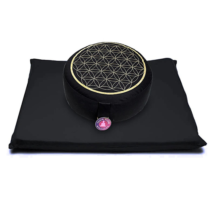 SET Méditation Fleur de Vie noir et or | Pieralune