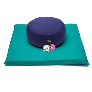 SET Méditation vert / indigo coton BIO (OCS) | Pieralune