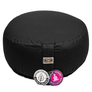 Coussin de méditation Noir coton BIO (OCS) | Pieralune