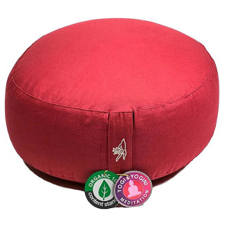 Coussin de méditation rouge coton BIO (OCS) | Pieralune