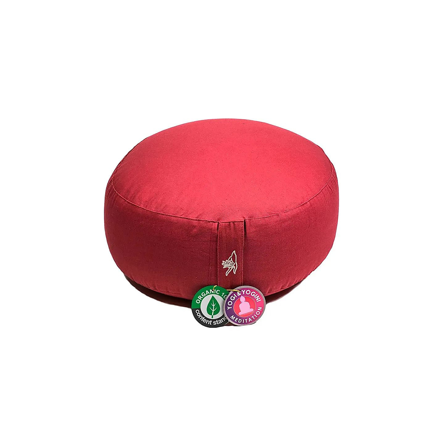 Coussin de méditation rouge coton BIO (OCS) | Pieralune