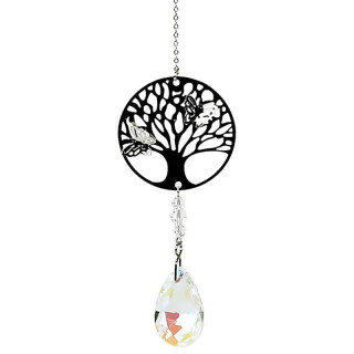 Arbre de Vie + goutte de cristal arc en ciel - blanc | Pieralune