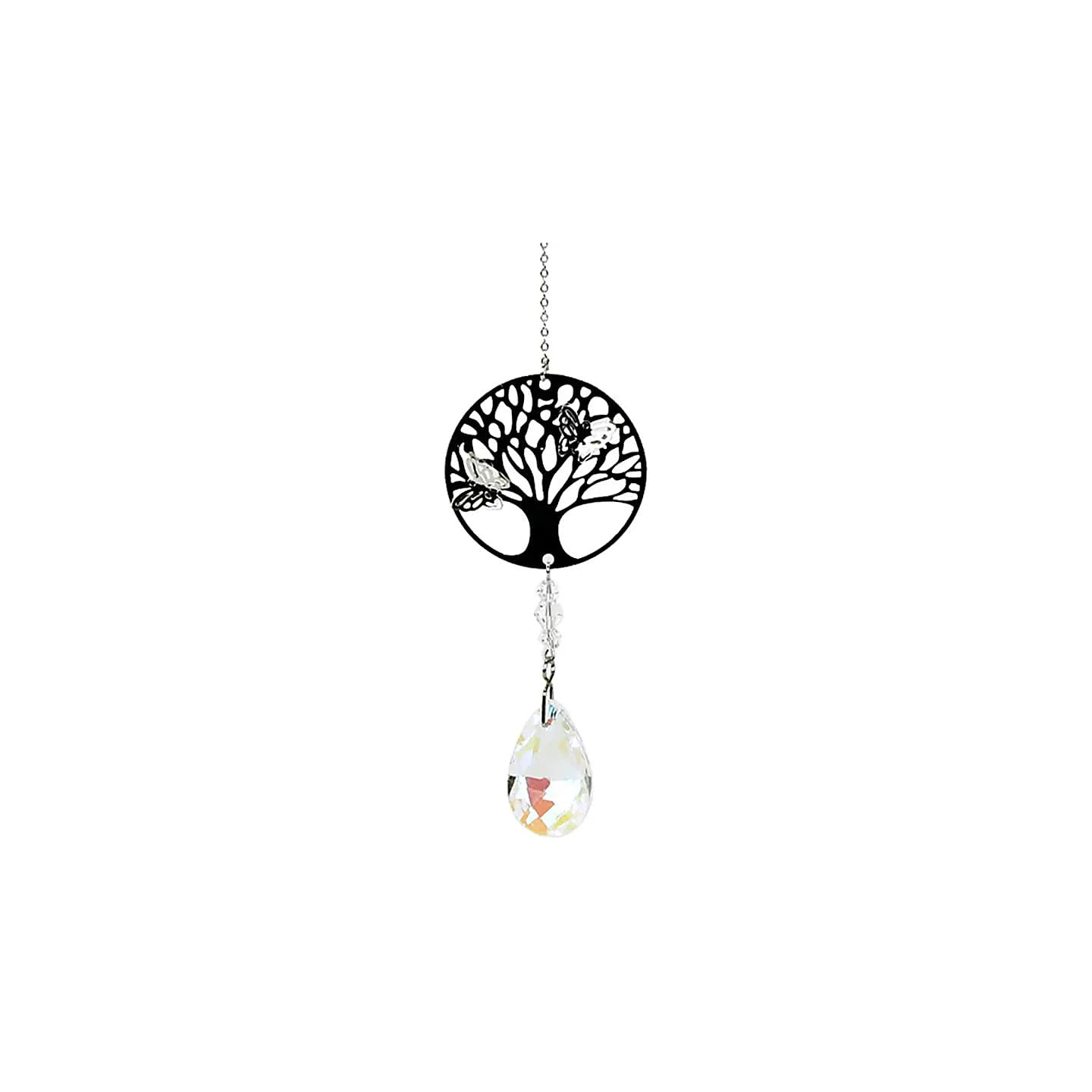 Arbre de Vie + goutte de cristal arc en ciel - blanc | Pieralune