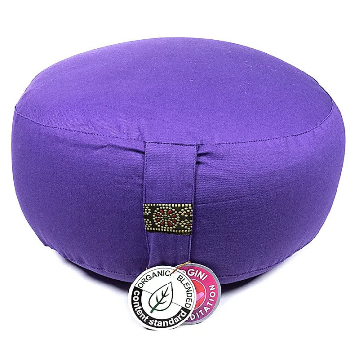 Coussin de méditation violet coton BIO (OCS) | Pieralune