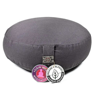 Coussin méditation modèle bas anthracite coton BIO (OCS) | Pieralune