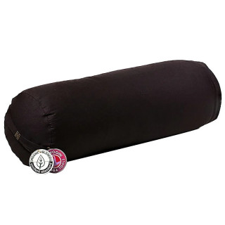 Coussin cylindrique noir coton BIO (OCS) | Pieralune