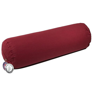 Coussin cylindrique rouge coton BIO (OCS) | Pieralune