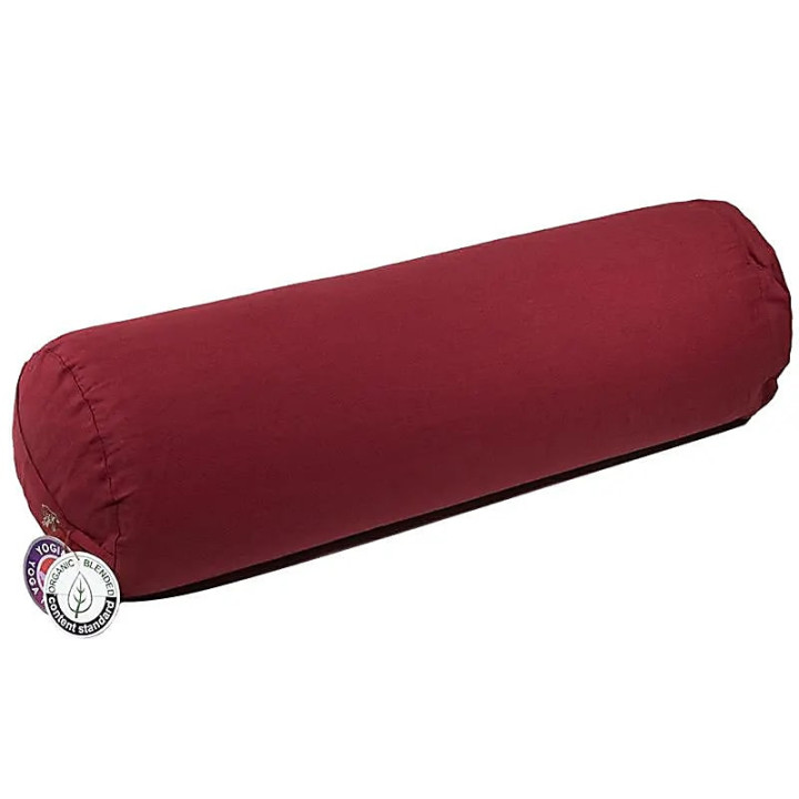 Coussin cylindrique rouge coton BIO (OCS) | Pieralune