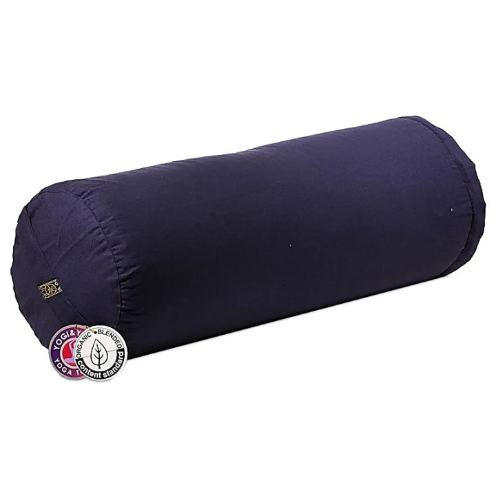 Coussin cylindrique Bleu foncé coton BIO (OCS) | Pieralune
