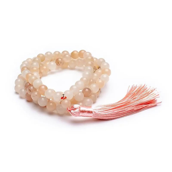 Mala Aventurine rose avec pompon | Pieralune