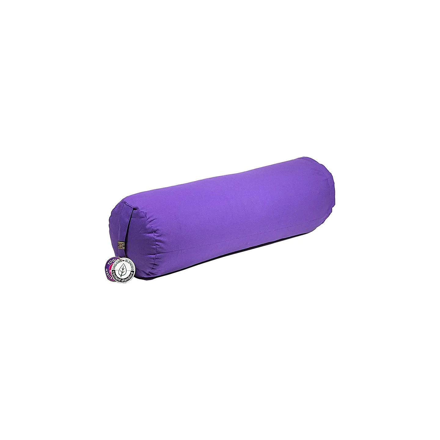 Coussin cylindrique violet coton BIO (OCS) | Pieralune