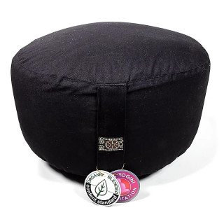 Coussin méditation XL noir coton BIO (OCS) | Pieralune