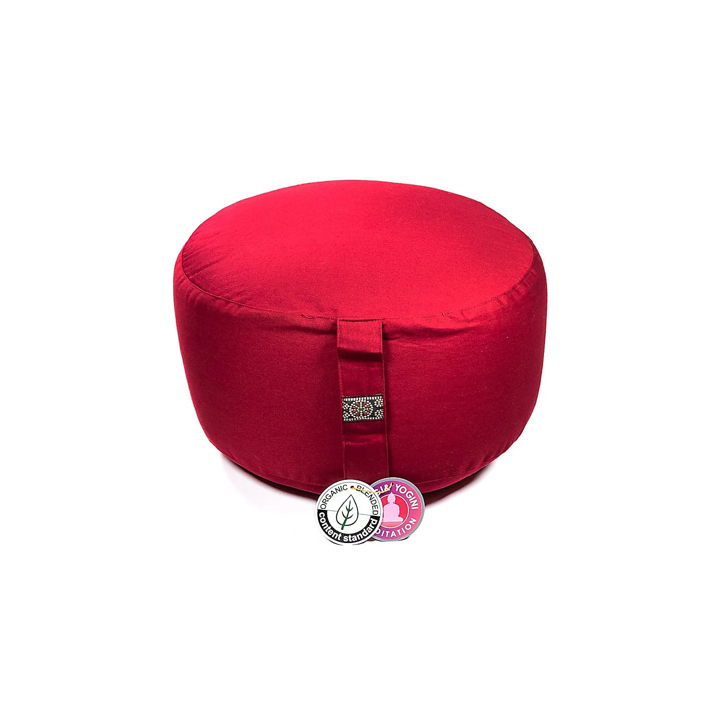 Coussin méditation XL rouge coton BIO (OCS) | Pieralune