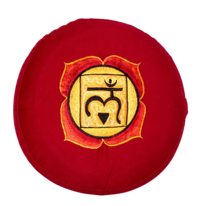 Coussin de méditation 1er Chakra Muladhara brodé | Pieralune