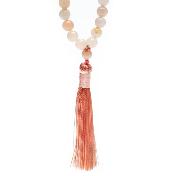Mala Aventurine rose avec pompon | Pieralune