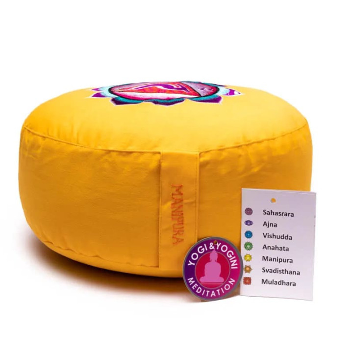 Coussin 3è Chakra Manipura brodé | Pieralune