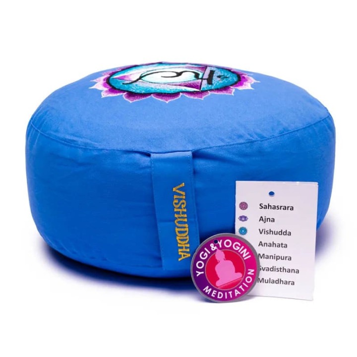 Coussin 5e Chakra Vishudda brodé | Pieralune