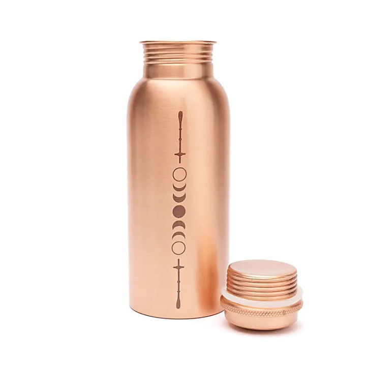 Bouteille en cuivre phases de la lune gravée au laser | Pieralune