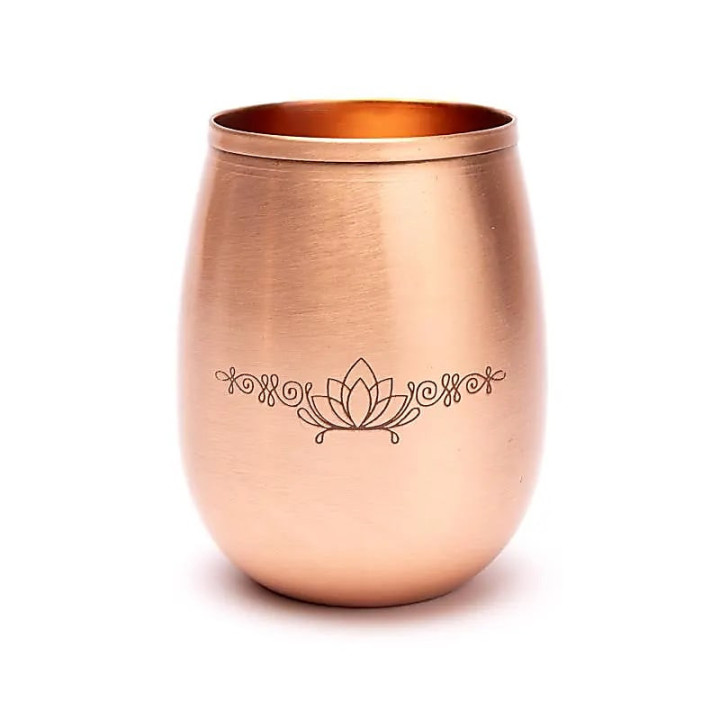 Gobelet en cuivre lotus gravé | Pieralune