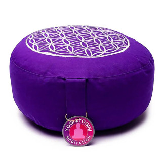 Coussin de méditation Fleur de vie lilas et or | Pieralune