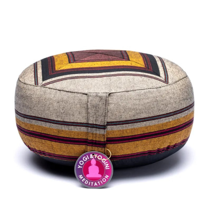Coussin de méditation gris/jaune | Pieralune