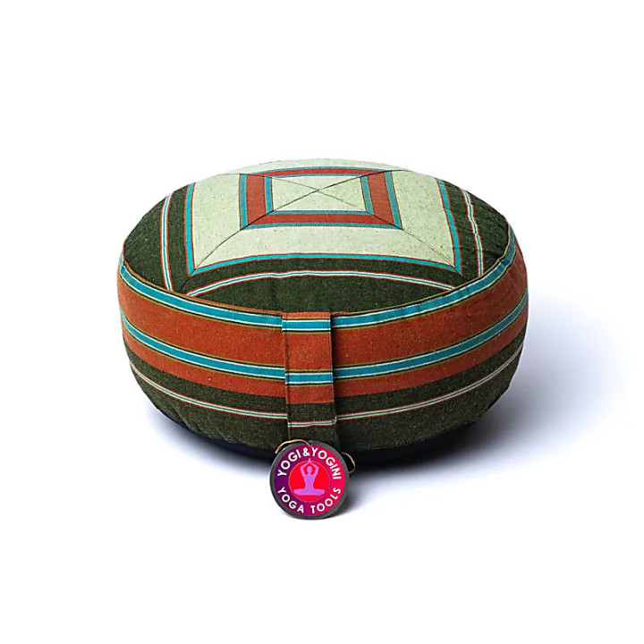 Coussin de méditation vert/vert foncé | Pieralune