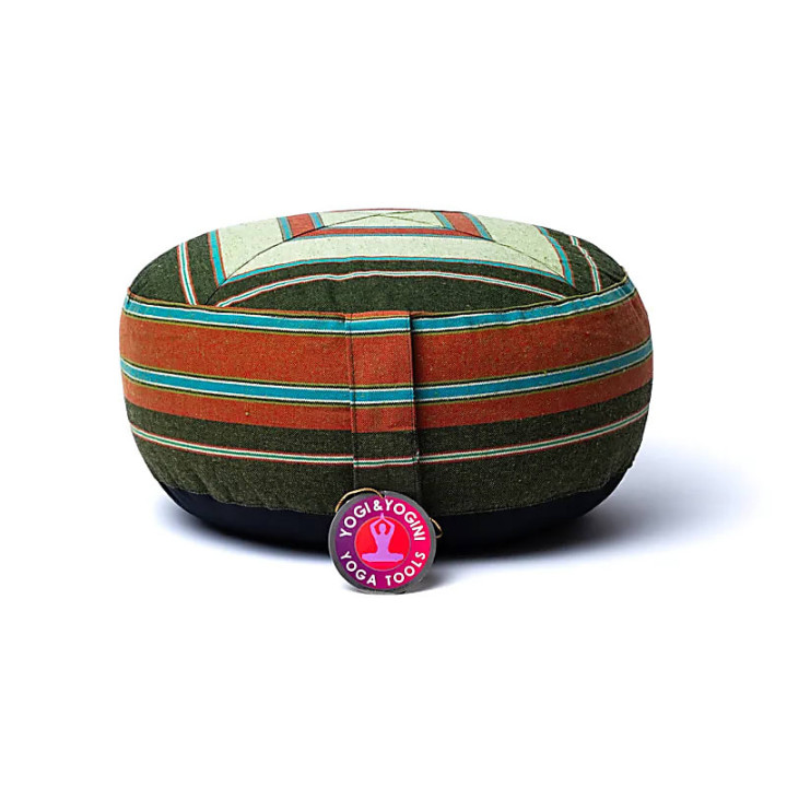 Coussin de méditation vert/vert foncé | Pieralune