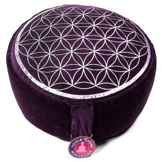 Coussin de méditation vintage fleur de vie violet | Pieralune