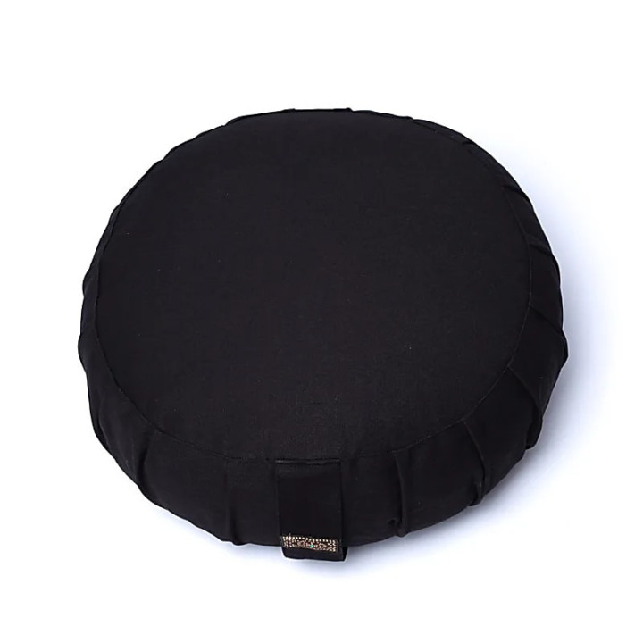 Coussin de méditation zafu noir en coton biologique (OCS) | Pieralune