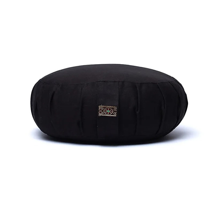 Coussin de méditation zafu noir en coton biologique (OCS) | Pieralune