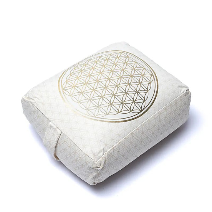 Coussin de méditation /Bolster de yoga fleur de vie cot... | Pieralune