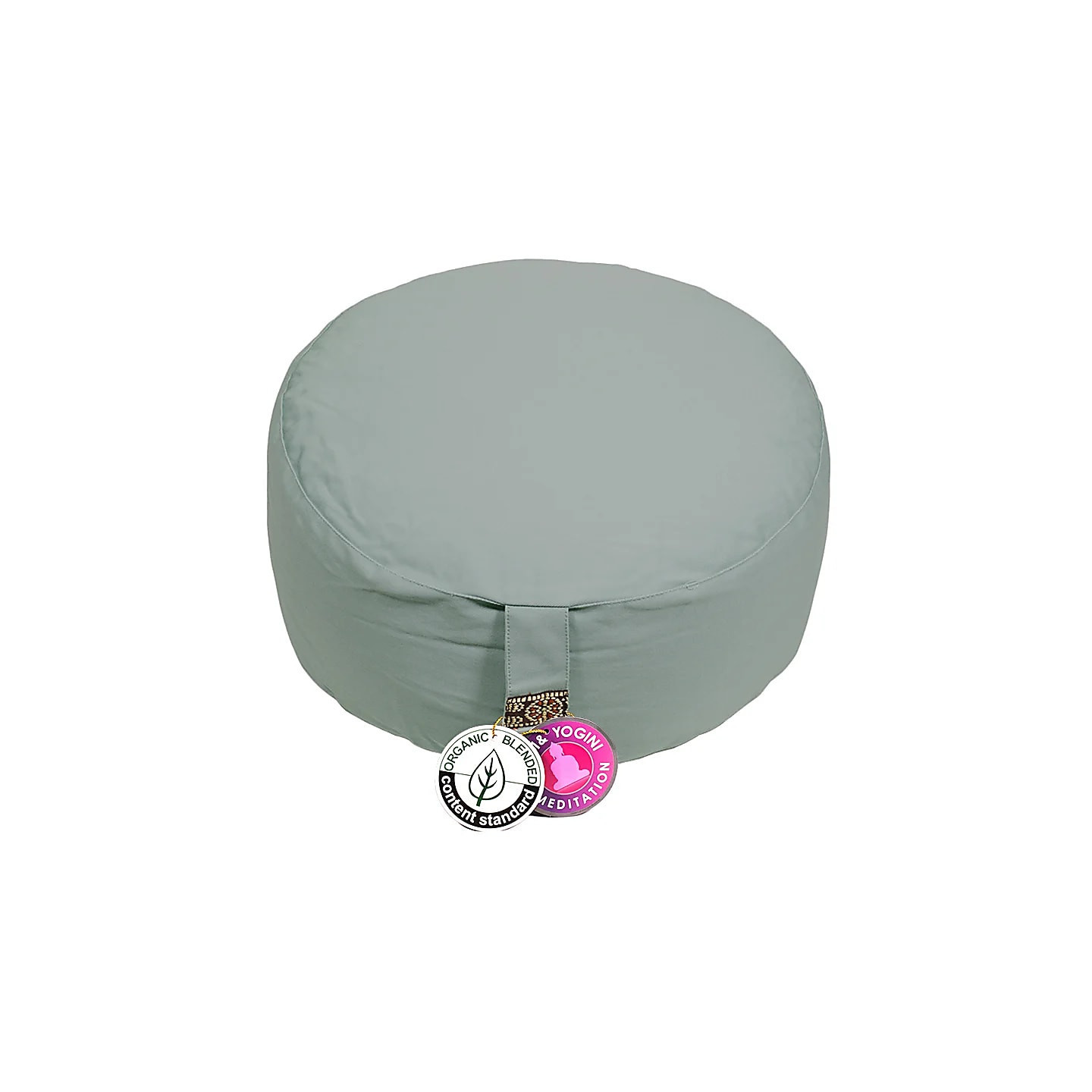 Coussin de méditation vert céladon coton BIO (OCS) | Pieralune