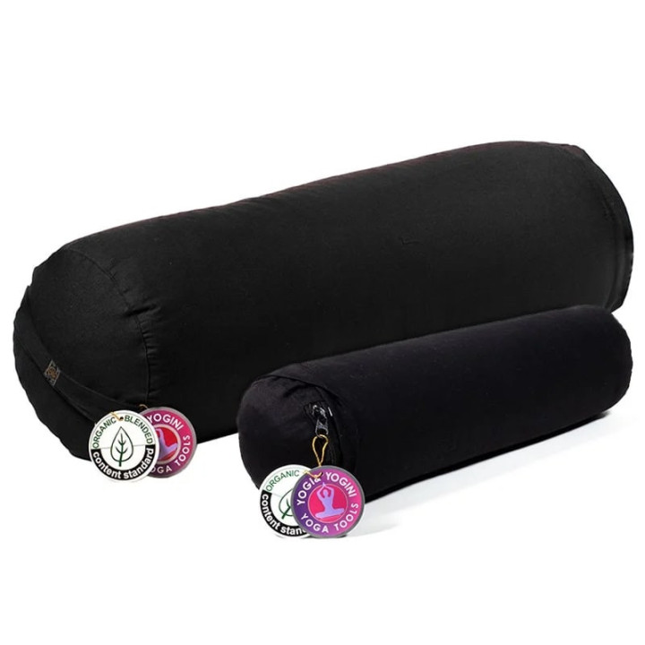 Mini bolster / traversin noir coton BIO (OCS) | Pieralune