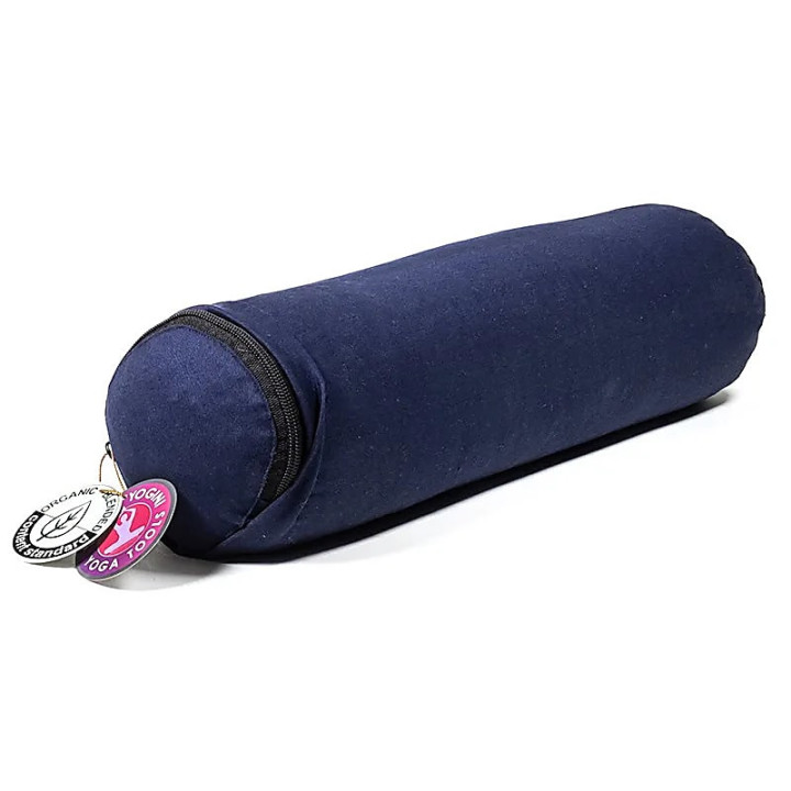 Mini bolster / traversin bleu foncé coton BIO (OCS) | Pieralune