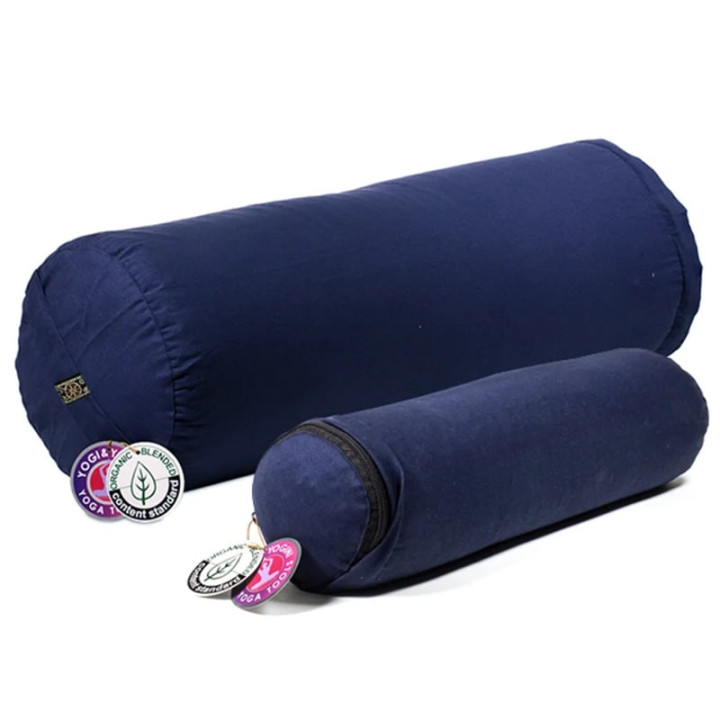 Mini bolster / traversin bleu foncé coton BIO (OCS) | Pieralune