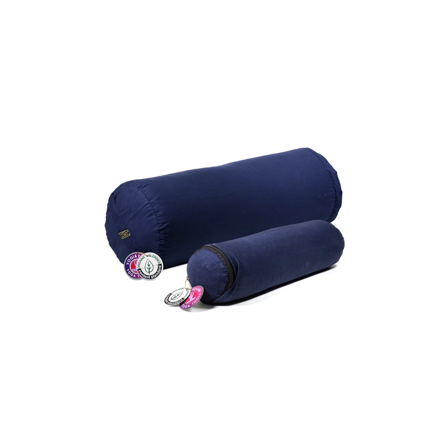 Mini bolster / traversin bleu foncé coton BIO (OCS) | Pieralune