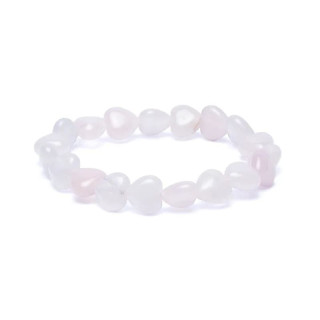 Bracelet coeurs de quartz rose élastique | Pieralune