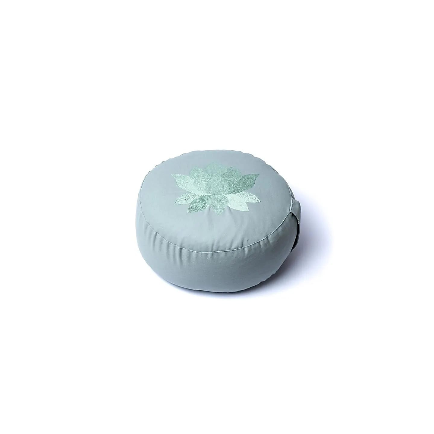 Coussin de méditation lotus vert sauge coton biologique... | Pieralune