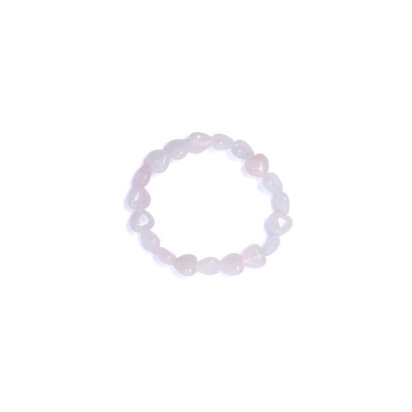 Bracelet coeurs de quartz rose élastique | Pieralune