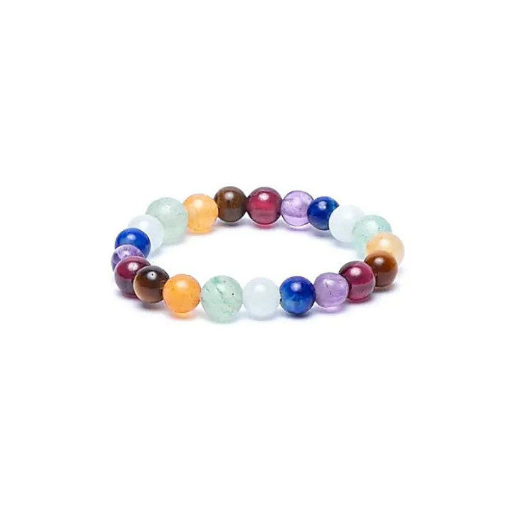 Bague élastique pierres 7 chakra | Pieralune