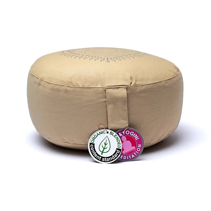 Coussin de méditation coeur beige coton biologique (OCS) | Pieralune