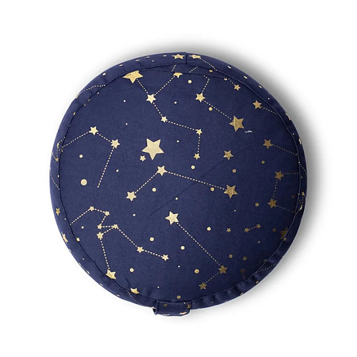 Coussin de méditation ciel étoilé bleu marine coton bio... | Pieralune