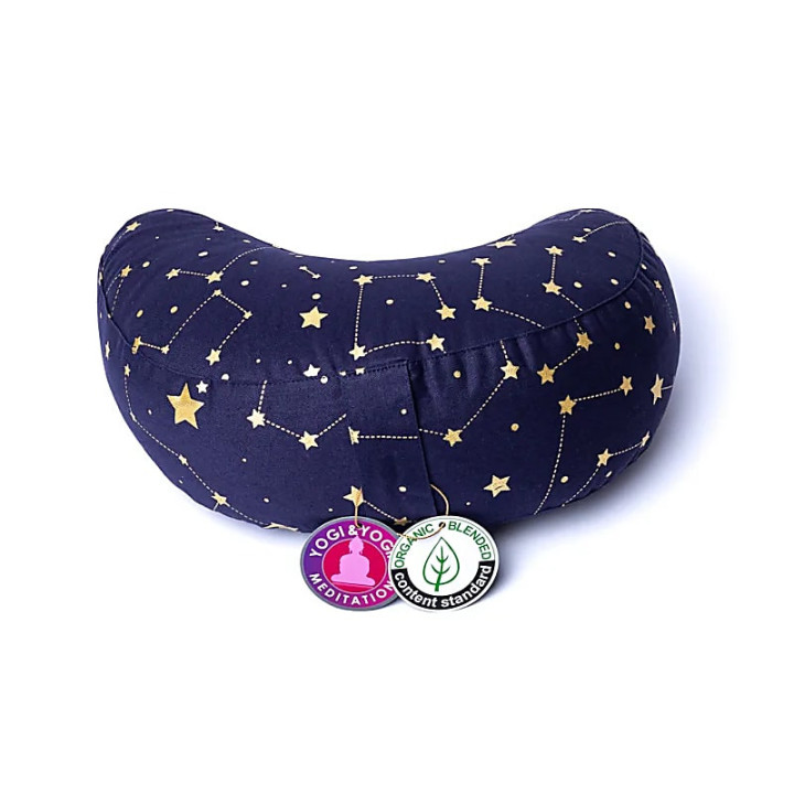 Coussin de méditation croissant ciel étoilé bleu marine... | Pieralune