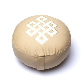 Coussin de méditation noeud infini beige en coton biolo... | Pieralune